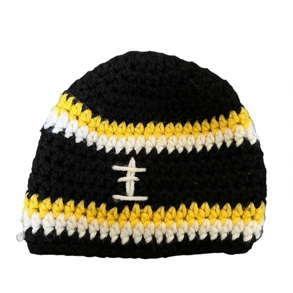 Steelers or New Orleans Saints Baby Hat, Crochet, Football, Newborn Photo Prop